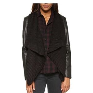 BB Dakota Sarafina leather Jacket Sweater Drape coat xs